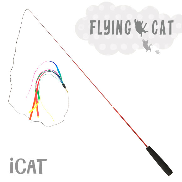iCat FLYING CAT 釣りざお猫じゃらし レインボーリボン